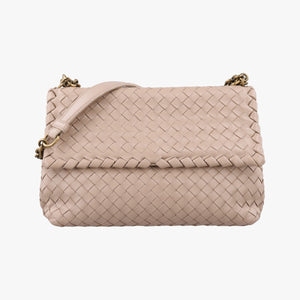 Pre-owned Bottega Veneta Intrecciato Olimpia Beige lambskin shoulderbag | stylenewstar
