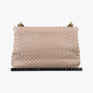 Pre-owned Bottega Veneta Intrecciato Olimpia Beige lambskin shoulderbag | stylenewstar
