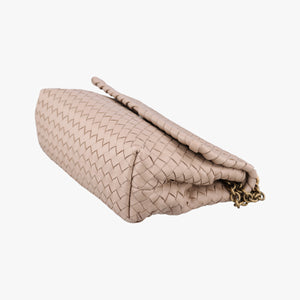 Pre-owned Bottega Veneta Intrecciato Olimpia Beige lambskin shoulderbag | stylenewstar