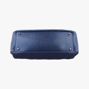 Pre-owned Chanel Matelasse Cocomark Blue Caviar Leather A67413 shoulderbag | stylenewstar