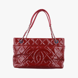 Pre-owned Chanel Matelasse Cocomark GST Red Patent A67294 shoulderbag | stylenewstar