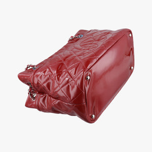 Pre-owned Chanel Matelasse Cocomark GST Red Patent A67294 shoulderbag | stylenewstar