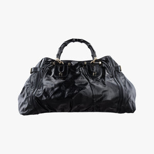 Pre-owned Gucci Bamboo Pop Black Patent 189872 handbag | stylenewstar
