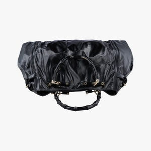 Pre-owned Gucci Bamboo Pop Black Patent 189872 handbag | stylenewstar