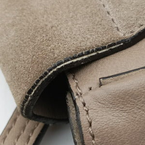Pre-owned Chloe FAYE mini Grey Suede × leather backpack/rucksack | stylenewstar