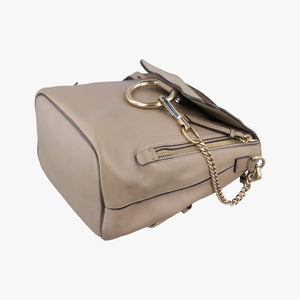 Pre-owned Chloe FAYE mini Grey Suede × leather backpack/rucksack | stylenewstar