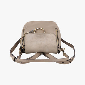 Pre-owned Chloe FAYE mini Grey Suede × leather backpack/rucksack | stylenewstar