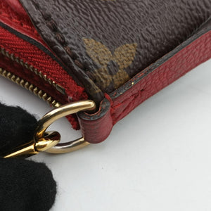 Pre-owned Louis Vuitton PALLAS Clutch brown×CERISE Monogram Canvas×calf leather M41638 shoulderbag | stylenewstar