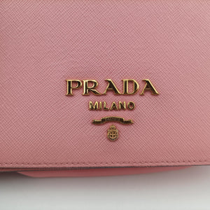 Vintage Prada milano logo Pink Saffiano Leather 1BP012 shoulderbag | stylenewstar