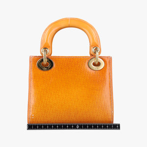Pre-owned Christian Dior Lady Dior Mini Bag Yellow patent handbag | stylenewstar
