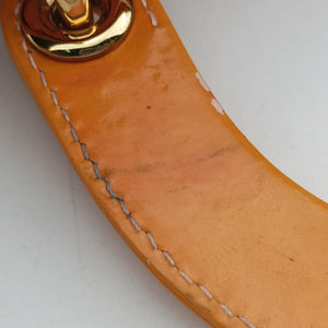 Pre-owned Christian Dior Lady Dior Mini Bag Yellow patent handbag | stylenewstar