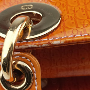 Pre-owned Christian Dior Lady Dior Mini Bag Yellow patent handbag | stylenewstar
