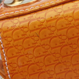 Pre-owned Christian Dior Lady Dior Mini Bag Yellow patent handbag | stylenewstar