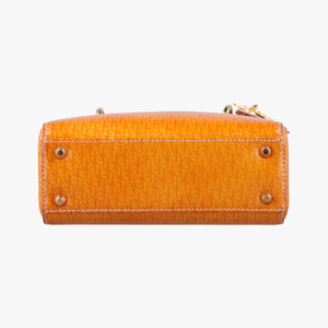 Pre-owned Christian Dior Lady Dior Mini Bag Yellow patent handbag | stylenewstar