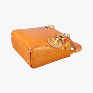 Pre-owned Christian Dior Lady Dior Mini Bag Yellow patent handbag | stylenewstar