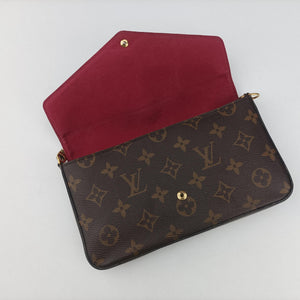 Pre-owned Louis Vuitton Pochette Felicie Brown Monogram Canvas M61276 shoulderbag | stylenewstar
