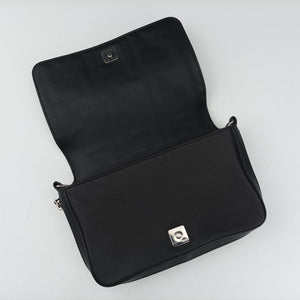 Pre-owned Fendi FF logo Black Leather 7M0299 shoulderbag | stylenewstar