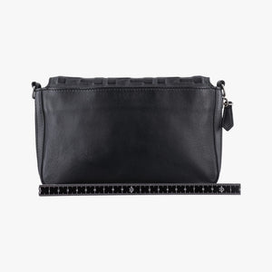 Pre-owned Fendi FF logo Black Leather 7M0299 shoulderbag | stylenewstar