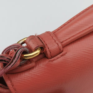 Pre-owned Prada lock Fuoco Sound Top Handle Pink orange SAFFIANO Leather BT0963 shoulderbag | stylenewstar