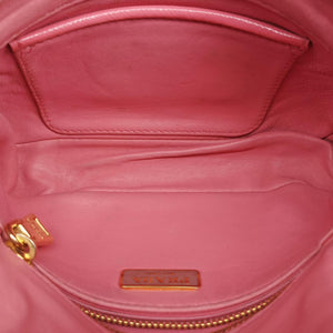 Pre-owned Prada lock Fuoco Sound Top Handle Pink orange SAFFIANO Leather BT0963 shoulderbag | stylenewstar