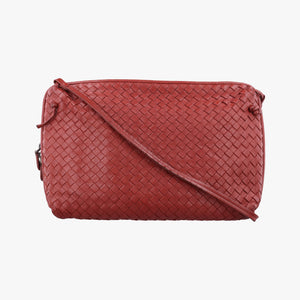 Pre-owned Bottega Veneta NODINI Intrecciato Red lambskin shoulderbag | stylenewstar