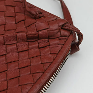 Pre-owned Bottega Veneta NODINI Intrecciato Red lambskin shoulderbag | stylenewstar
