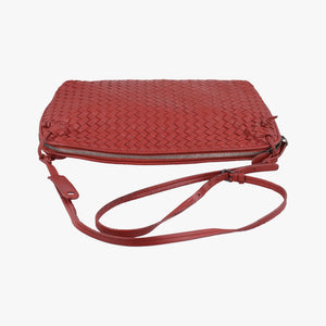 Pre-owned Bottega Veneta NODINI Intrecciato Red lambskin shoulderbag | stylenewstar