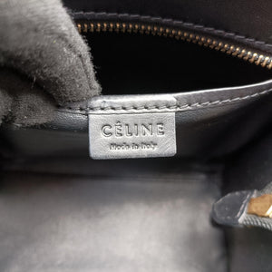 Pre-owned Celine Luggage Mini Shopper Beige×Black×brown Suede × leather handbag | stylenewstar