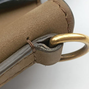 Pre-owned Celine Luggage Mini Shopper Beige×Black×brown Suede × leather handbag | stylenewstar