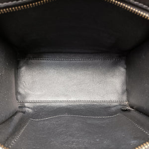 Pre-owned Celine Luggage Mini Shopper Beige×Black×brown Suede × leather handbag | stylenewstar