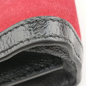 Pre-owned Gucci Ophidia Red×Black Suede×Patent 503877 shoulderbag | stylenewstar