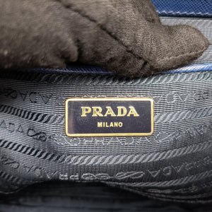 Pre-owned Prada Galleria Blue SAFFIANO Leather BN2274 handbag | stylenewstar