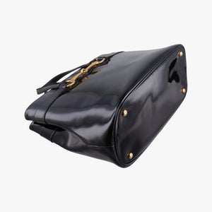Pre-owned Gucci Bright Bit Black Patent 319795 handbag | stylenewstar