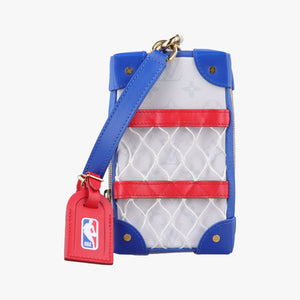 Secondhand Louis Vuitton LV x NBA SOFT TRANK PHONE BOX Antarctica×Red×White Monogram Canvas×calf leather M80101 shoulderbag | stylenewstar