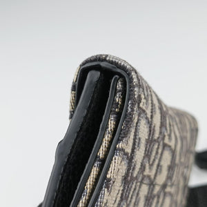 Pre-owned Christian Dior Saddle Gray×Navy×Black Jacquard×Leather bum bag/waist bag | stylenewstar