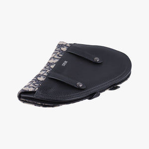 Pre-owned Christian Dior Saddle Gray×Navy×Black Jacquard×Leather bum bag/waist bag | stylenewstar