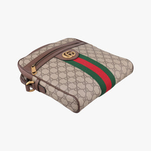 Pre-owned Gucci Ophidia brown×Beige PVC coated canvas×Leather 547926 shoulderbag | stylenewstar