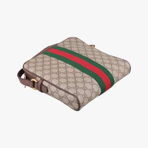 Pre-owned Gucci Ophidia brown×Beige PVC coated canvas×Leather 547926 shoulderbag | stylenewstar
