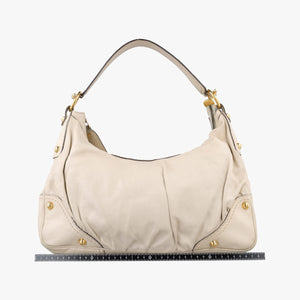 Pre-owned Gucci Jockey Hobo White Leather 211966 shoulderbag | stylenewstar
