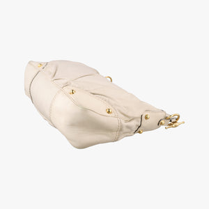 Pre-owned Gucci Jockey Hobo White Leather 211966 shoulderbag | stylenewstar