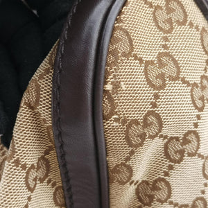 Pre-owned Gucci Sherry Line Brown×Beige×Red×Green canvas×leather 247205 shoulderbag | stylenewstar