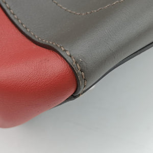 Pre-owned Fendi Dotcom Gray × Orange Leather 8BN298 shoulderbag | stylenewstar