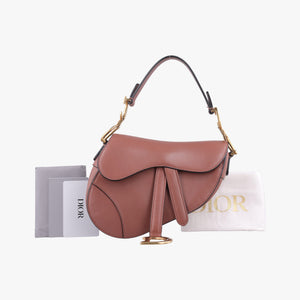 Pre-owned Christian Dior Saddle Pink Leather handbag | stylenewstar