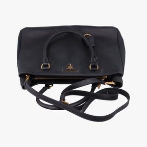 Pre-owned Prada Galleria Black SAFFIANO Leather BN2274 shoulderbag | stylenewstar