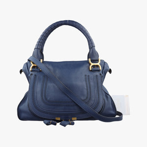 Pre-owned Chloe Mercy Blue Leather shoulderbag | stylenewstar