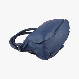 Pre-owned Chloe Mercy Blue Leather shoulderbag | stylenewstar