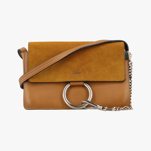 Secondhand Chloe FAYE Brown Suede × leather shoulderbag | stylenewstar
