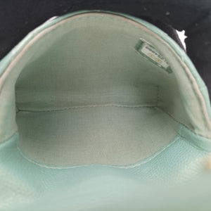 Secondhand Chanel Mini Matelasse Pearl Coin Purse Green lambskin AP2119 handbag | stylenewstar