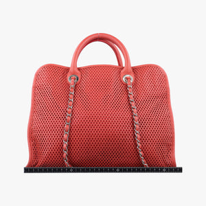 Pre-owned Chanel Up in the Air Perforated French Riviera Orange lambskin A67654 shoulderbag | stylenewstar
