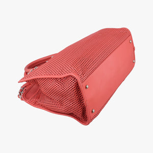Pre-owned Chanel Up in the Air Perforated French Riviera Orange lambskin A67654 shoulderbag | stylenewstar
